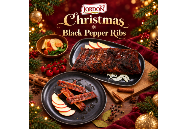 Roasted Black Pepper Pork Ribs (1kg after roasting)