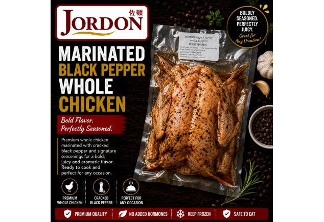 Frozen Marinated Whole Chicken Black Pepper 800g