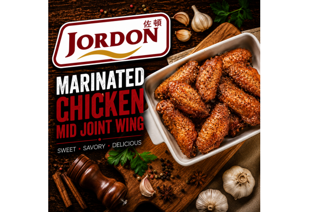 Frozen Marinated Chicken Mid Joint Wing Black Pepper 500g