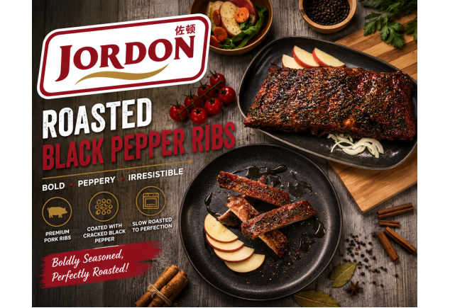 Roasted Black Pepper Pork Ribs (1kg after roasting)