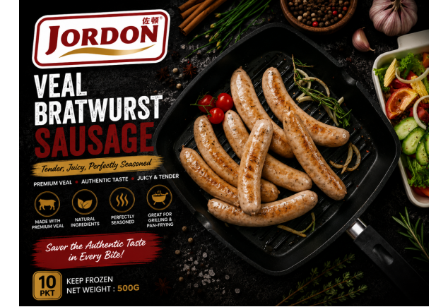 Frozen Veal Bratwurst Sausage 100g 1kg