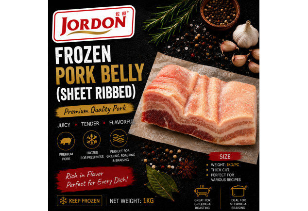 Frozen Pork Belly [Sheet Ribbed] 1kg/pkt
