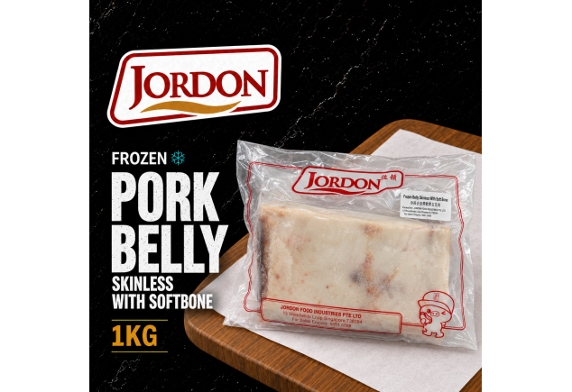 Frozen Pork Belly Boneless Skinless With Softbone 1kg